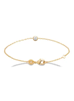 Bracelet Brillaxis solitaire plaqué or