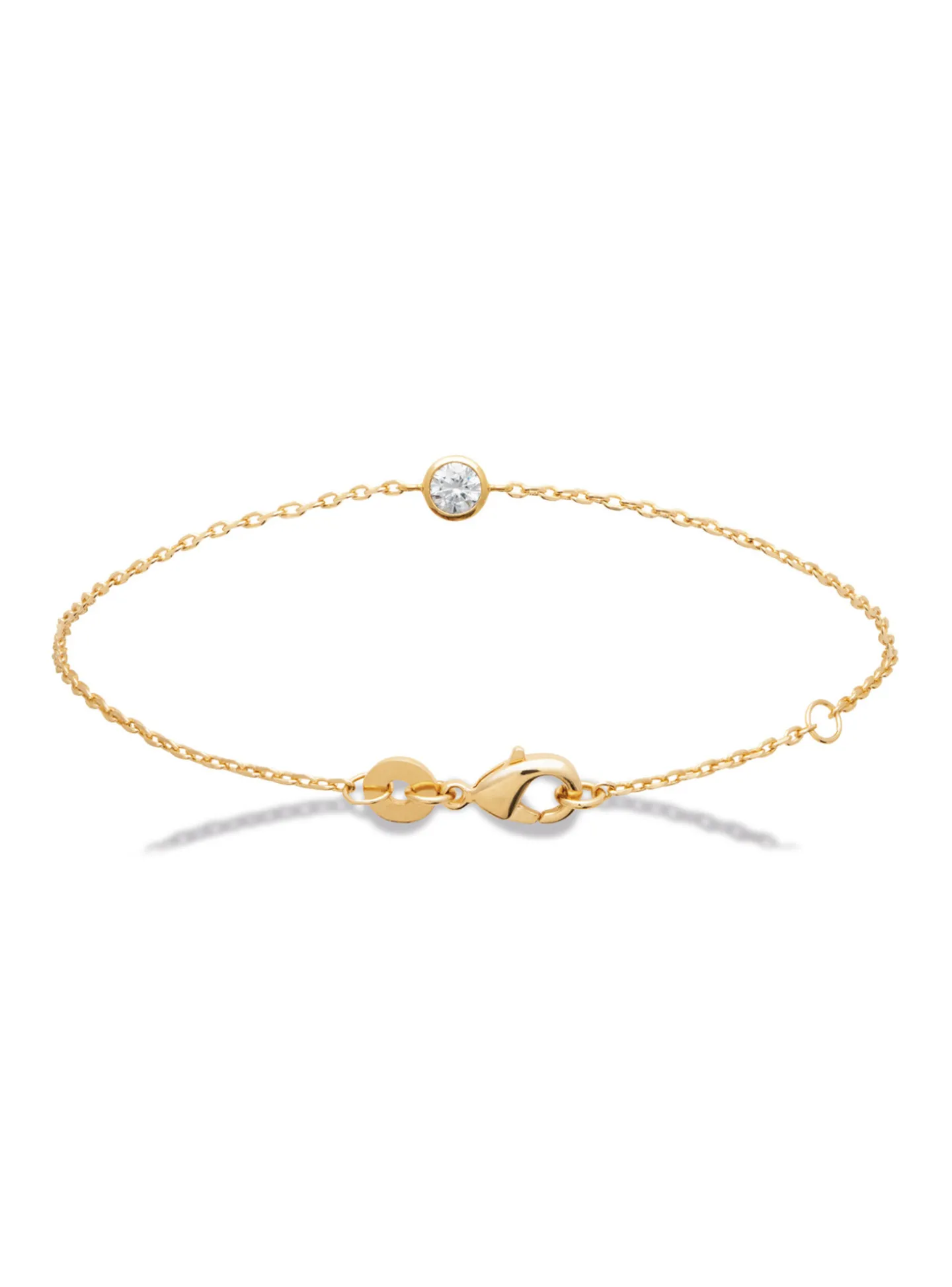 Bracelet Brillaxis solitaire plaqué or