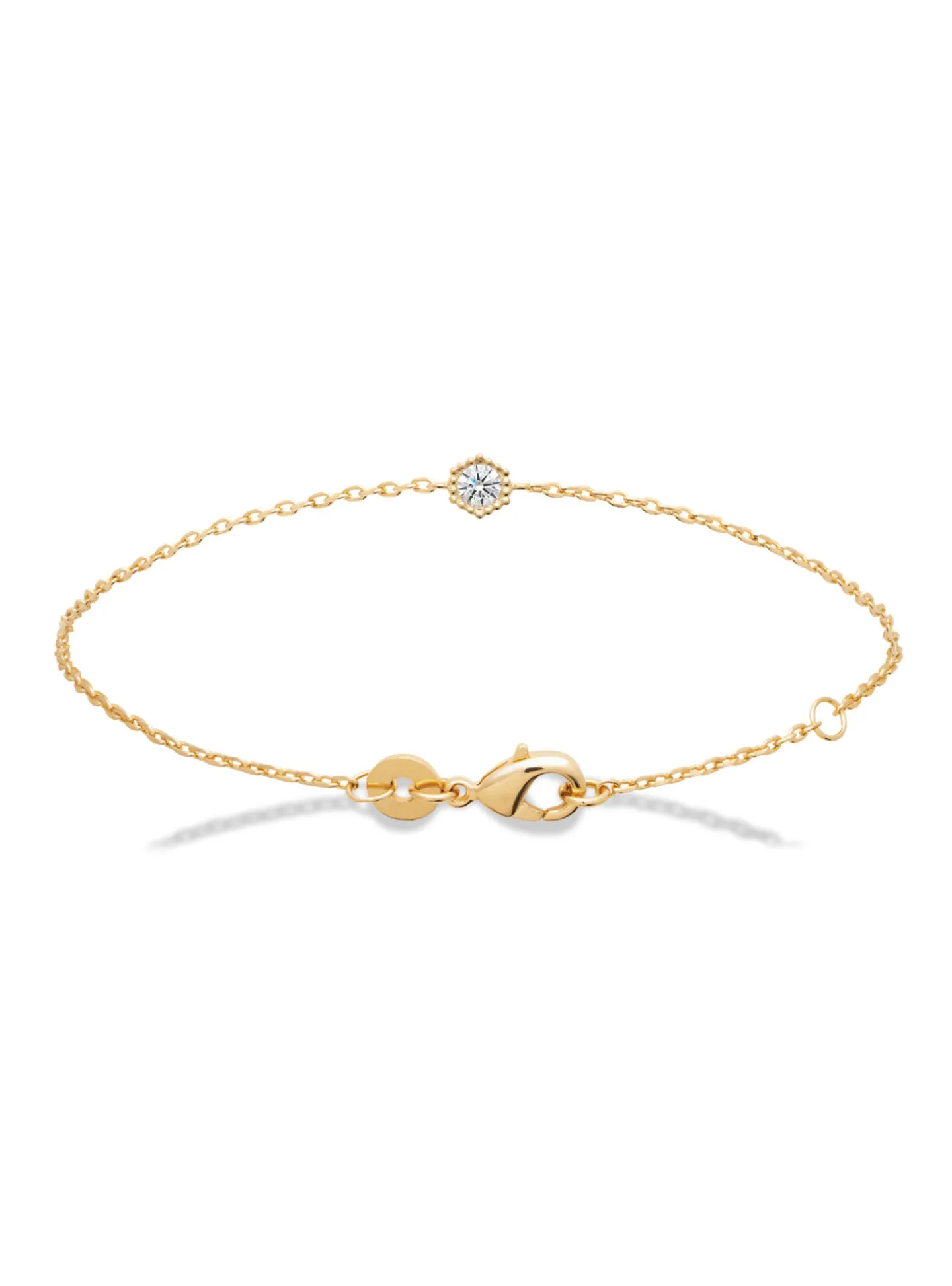 Bracelet Brillaxis solitaire serti clos plaqué or