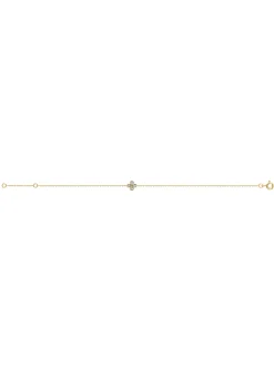 Bracelet Brillaxis trèfle diamant or jaune 9 carats
