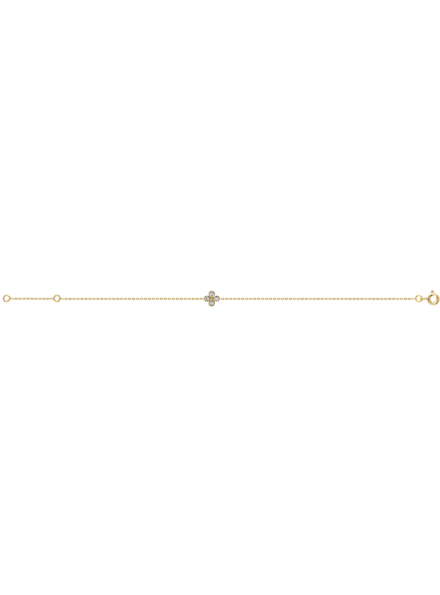Bracelet Brillaxis trèfle diamant or jaune 9 carats