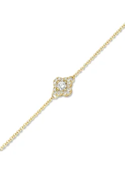 Bracelet Brillaxis trèfle or jaune diamants