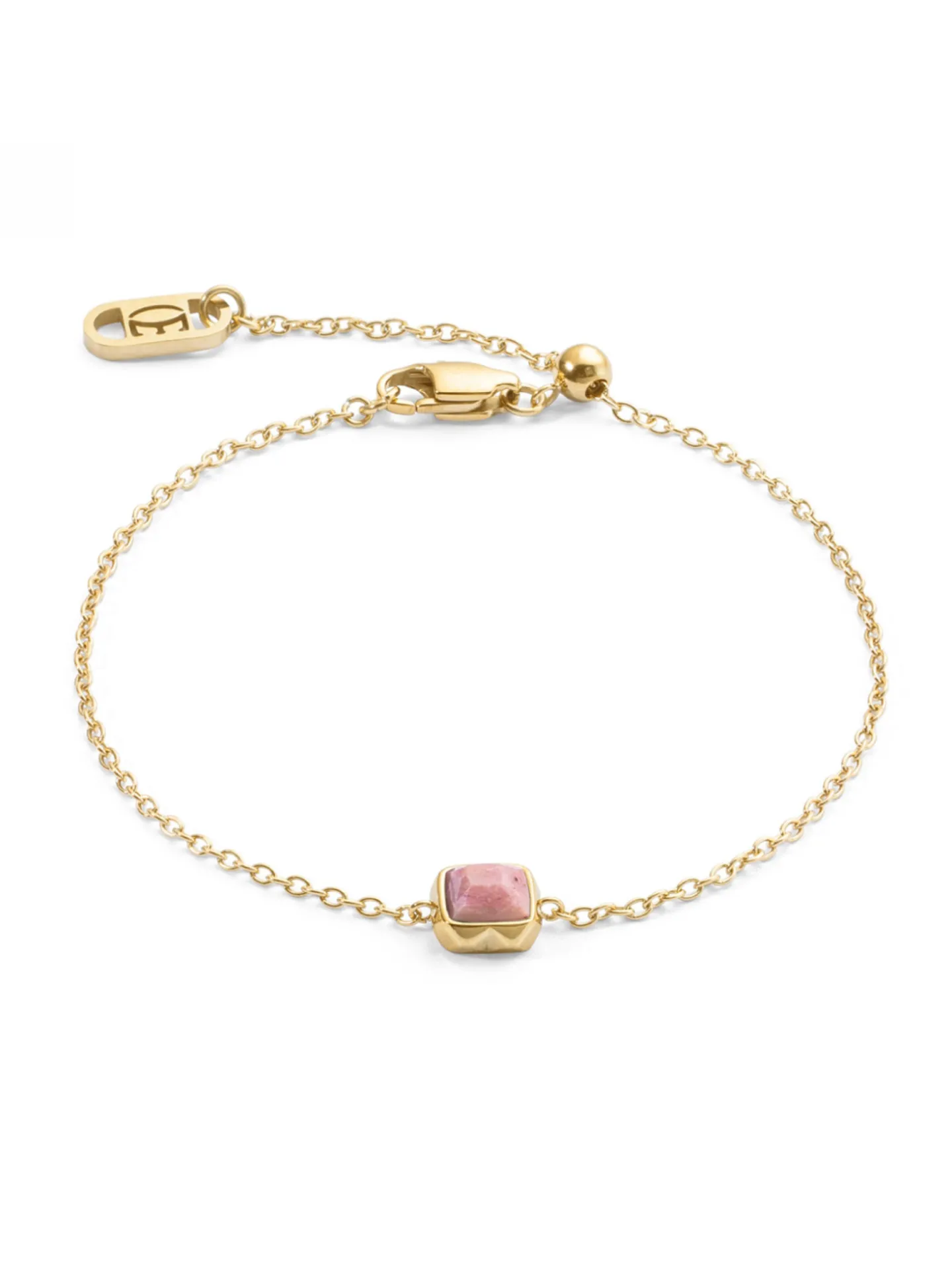 Bracelet Coeur de Lion Birthstone Juillet doré_x005f_x000D_rhodochrosite