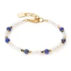 Bracelet Coeur de lion Flow Perles_x005f_x000D_d’eau douce et sodalite or