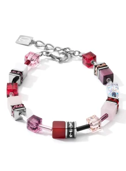 Bracelet Coeur de lion GeoCUBE rouge rose blanc
