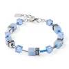 Bracelet Coeur de Lion GeoCUBE Iconic MonoArgent Bleu