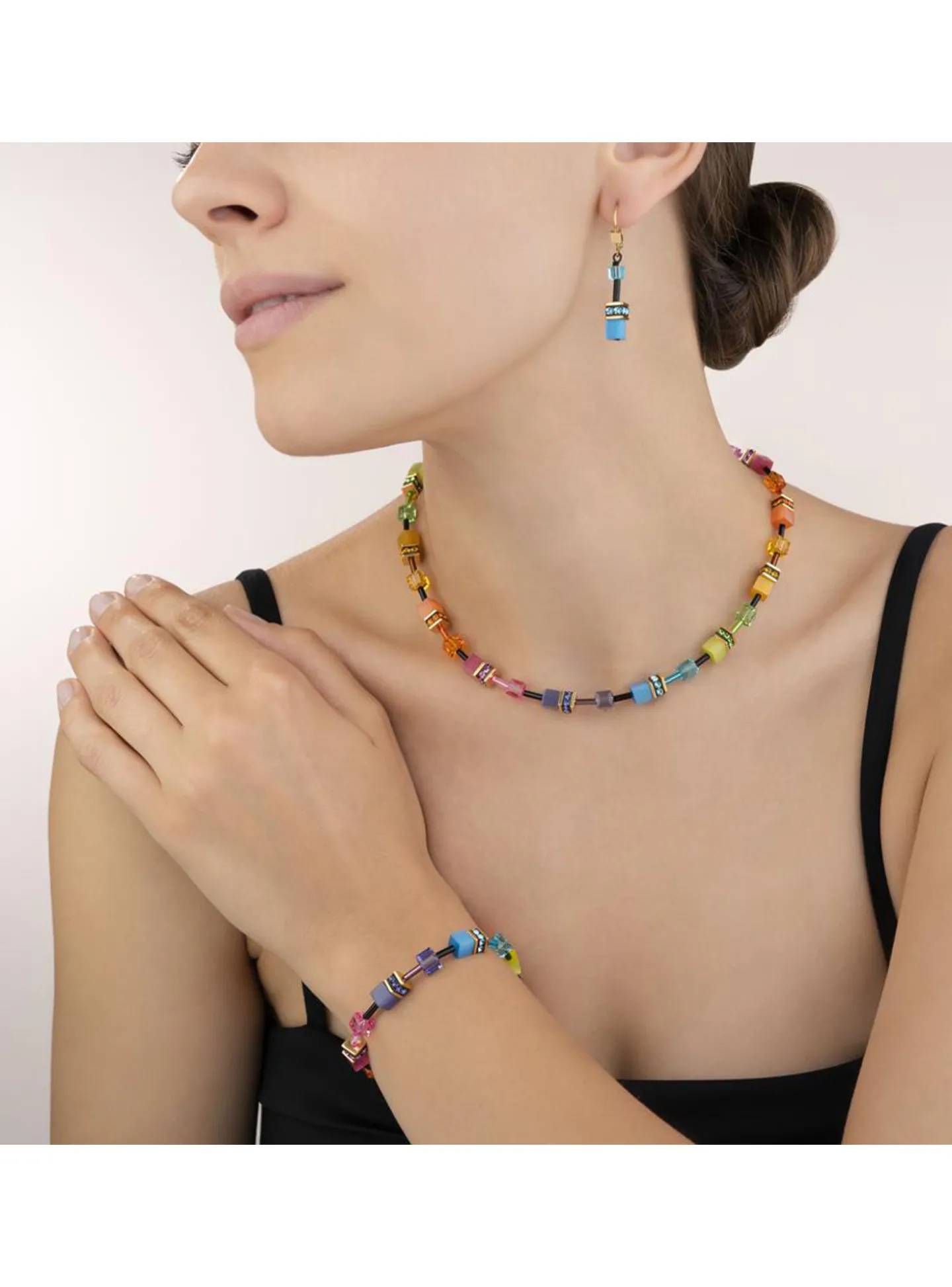 Bracelet Coeur de Lion Geocube Rainbow doré