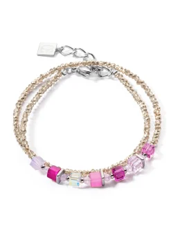Bracelet Coeur de Lion Joyful colours wrap rose