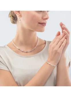 Bracelet Coeur de Lion mini cubes or et blanc