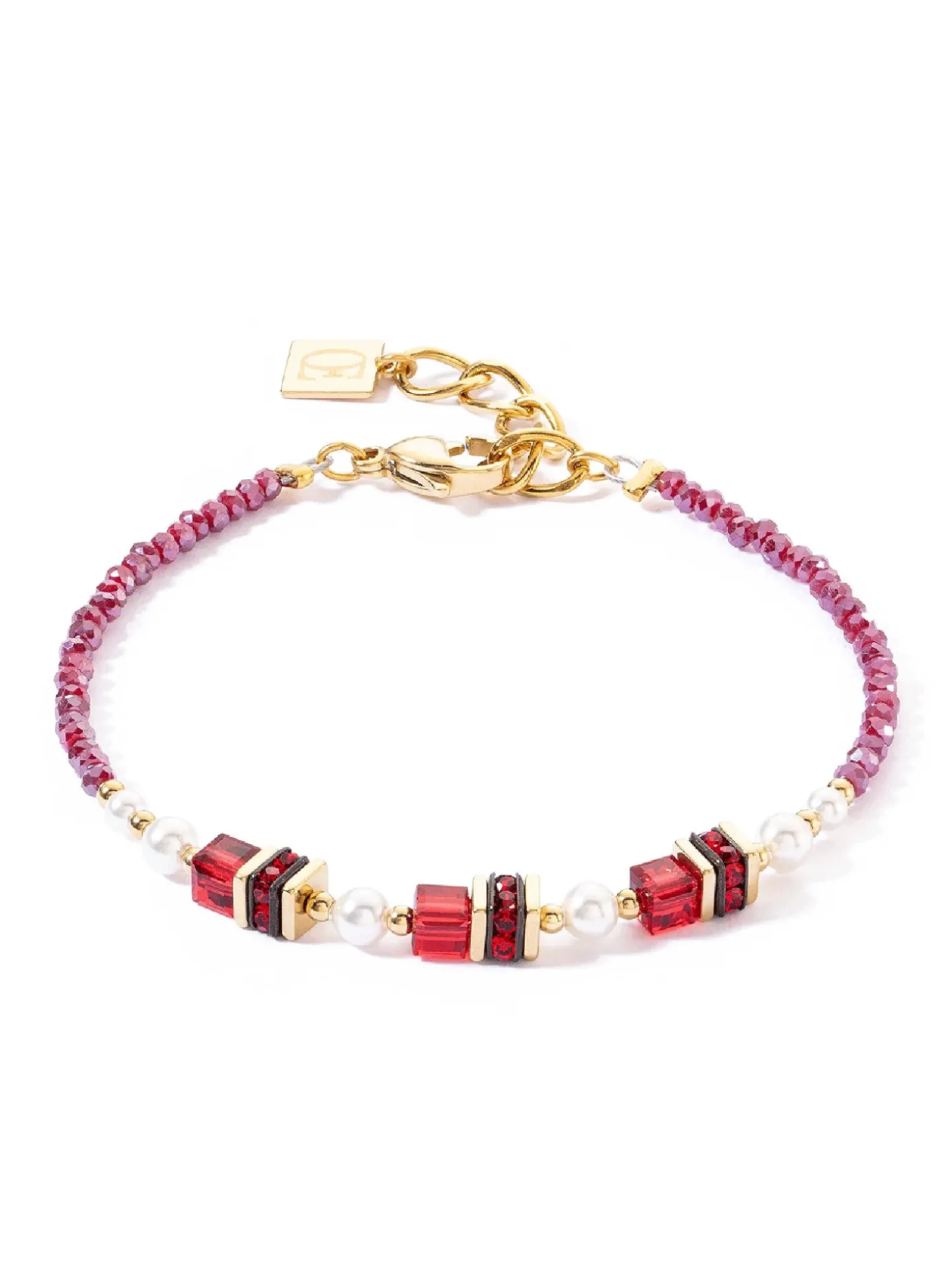 Bracelet Coeur de Lion Sparkling Princess or-rouge
