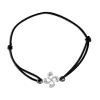 Bracelet croix basque argent sur élastique noir