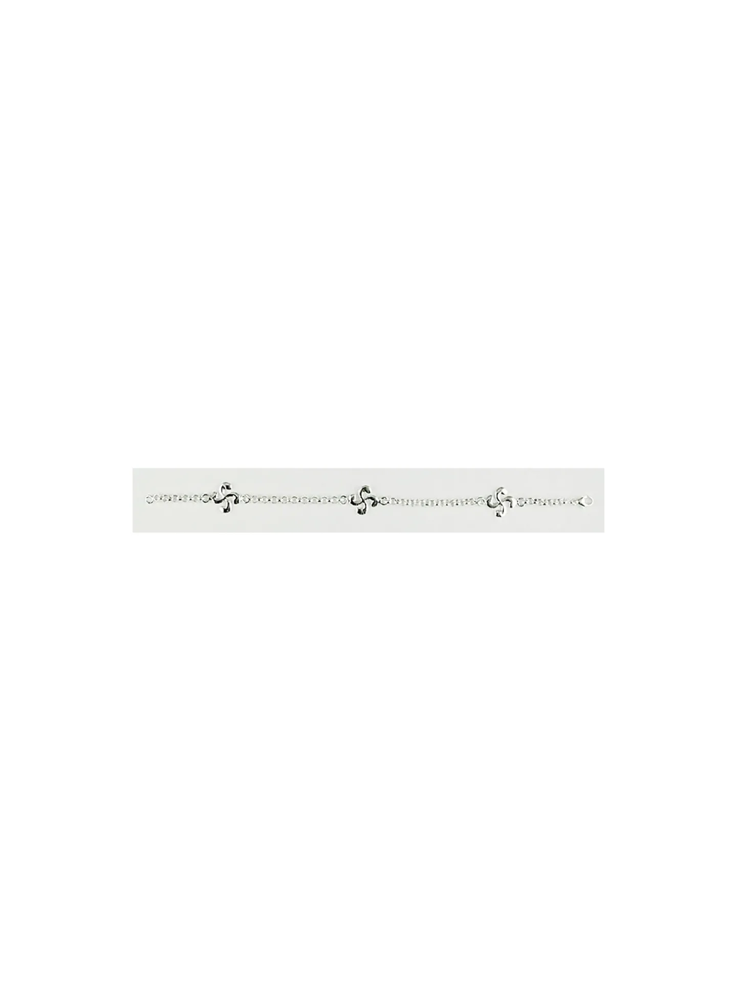 Bracelet croix basque "Lauburu" argent massif
