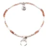 Bracelet Doriane Elastiqué, Croissant Arg et perles