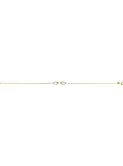 Bracelet double rang or jaune pierres blanches