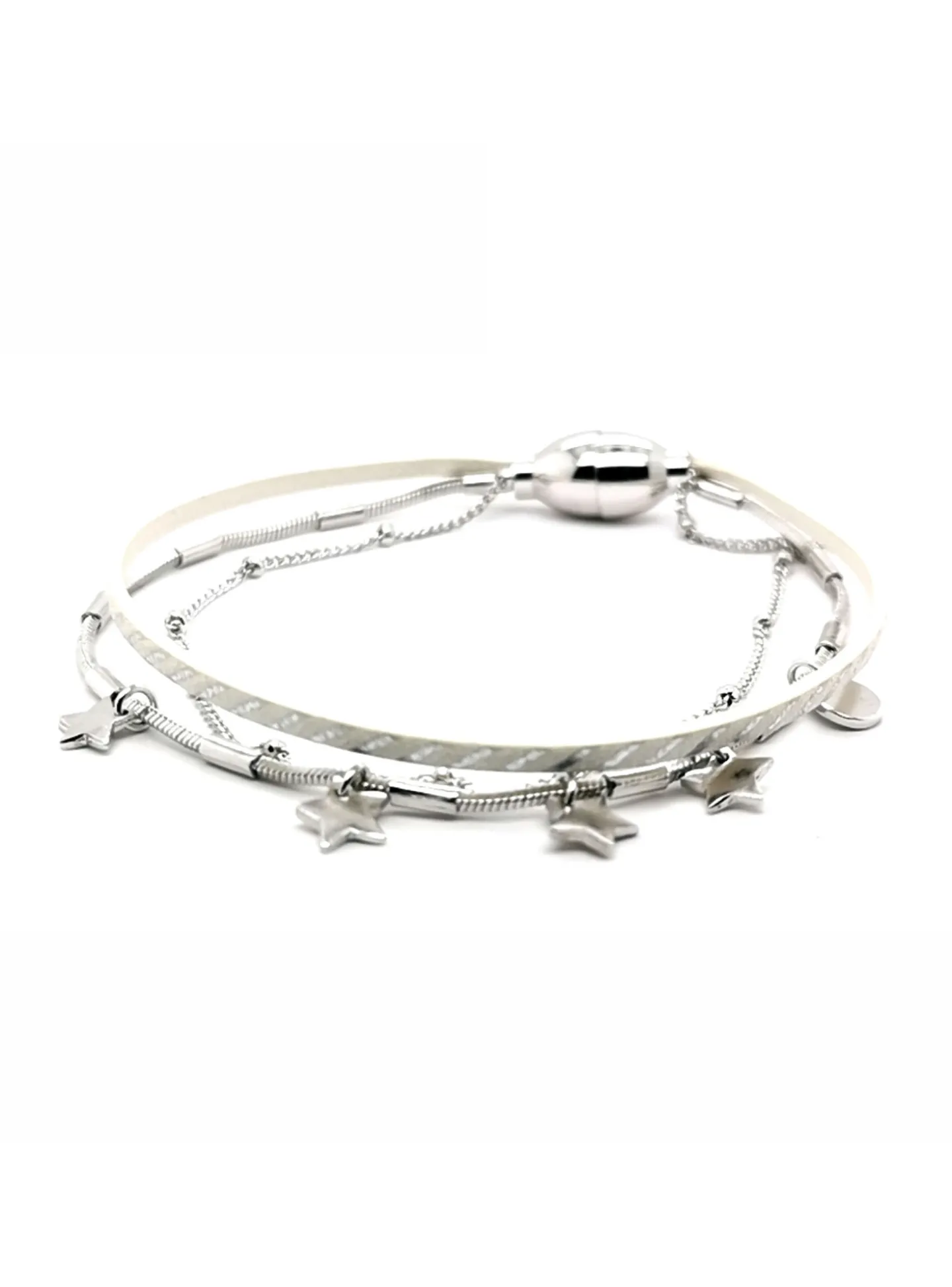 Bracelet Flowerforzoé Féérique Blanc ligne argent T1