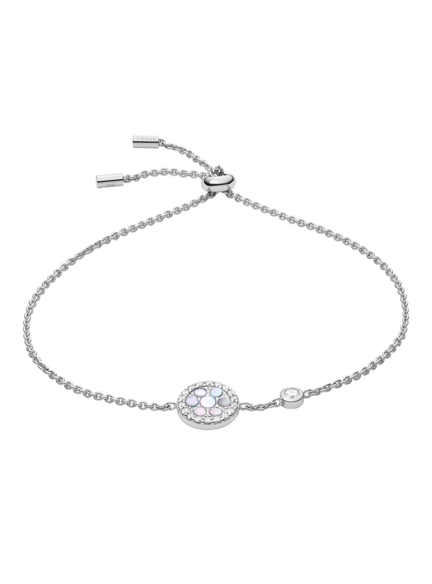 Bracelet Fossil Elliott argent nacre et oxydes