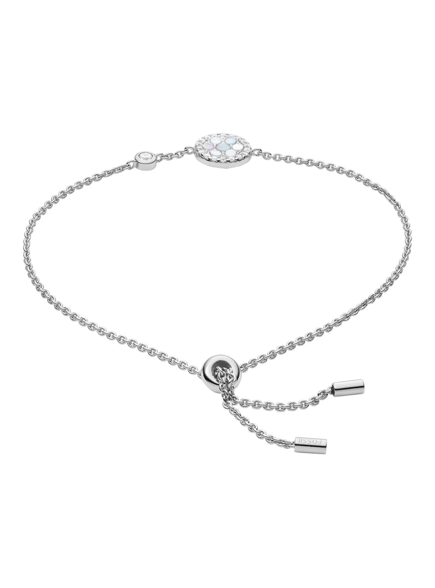 Bracelet Fossil Elliott argent nacre et oxydes