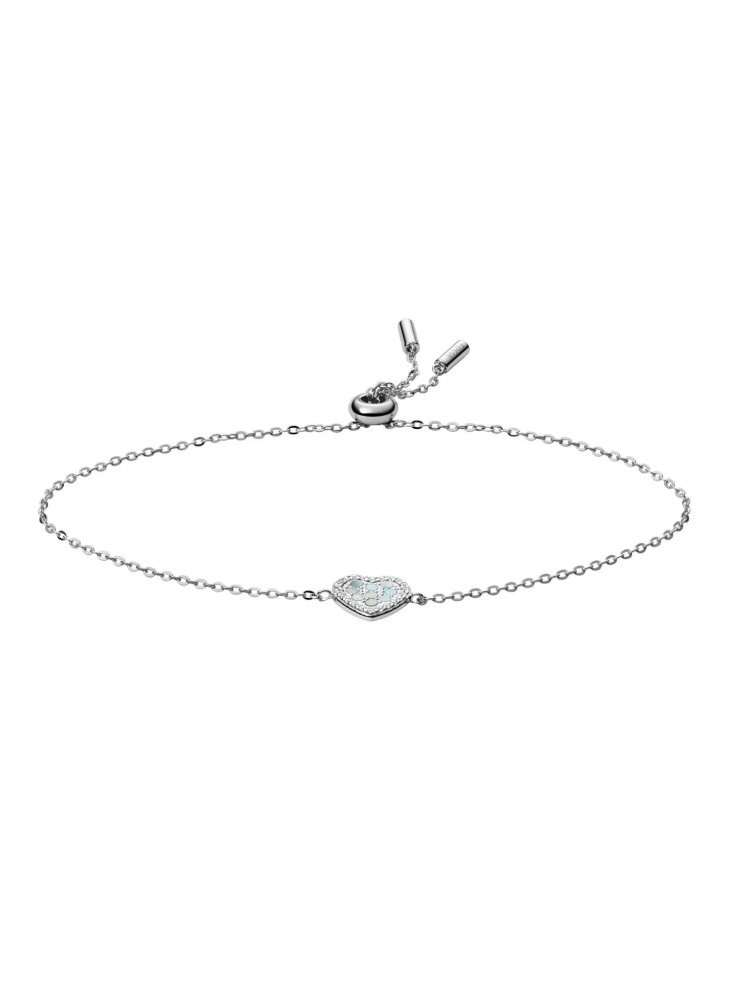 Bracelet Fossil Elliott coeur nacre bleue