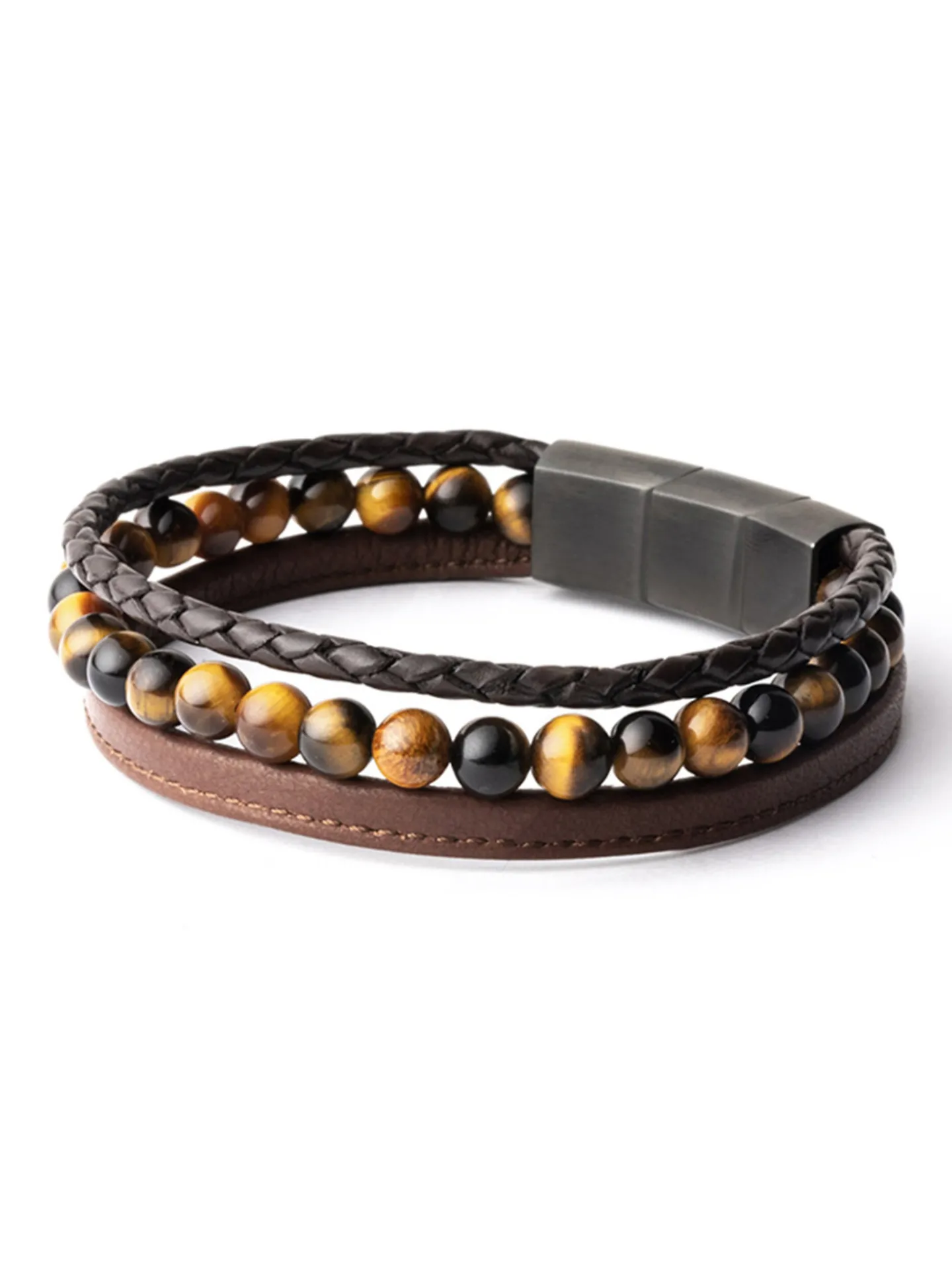 Bracelet Gemini Triple Brown oeil de tigre