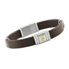 Bracelet homma Jourdan cuir synthétique marron acier