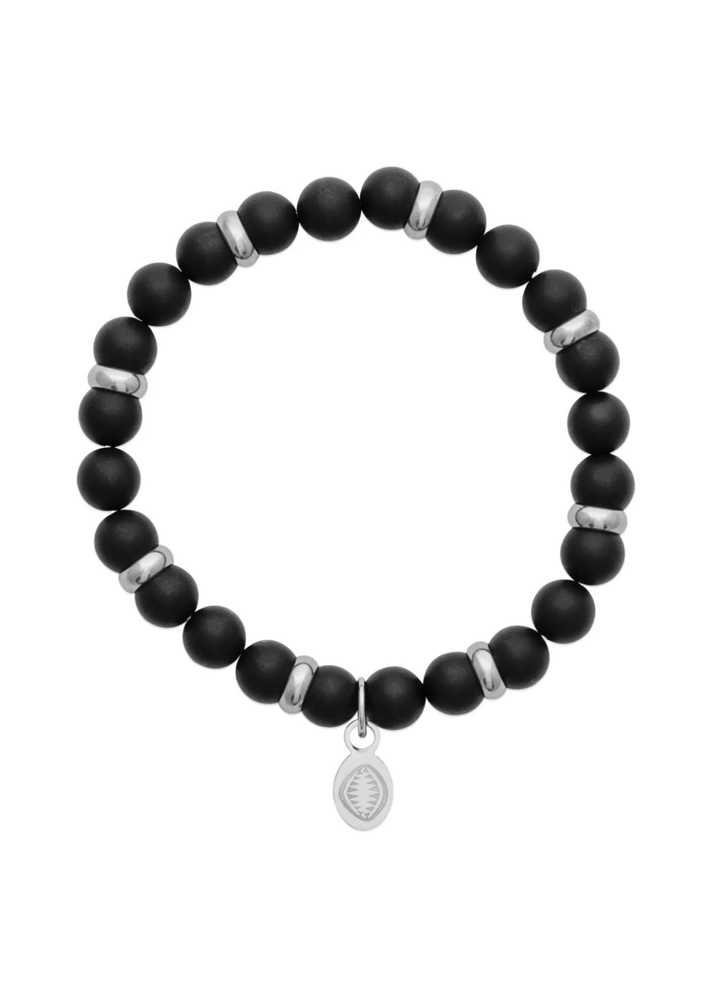 Bracelet homme Brillaxis acier agate noire mate