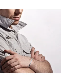 Bracelet homme Brillaxis maillons acier et carbone