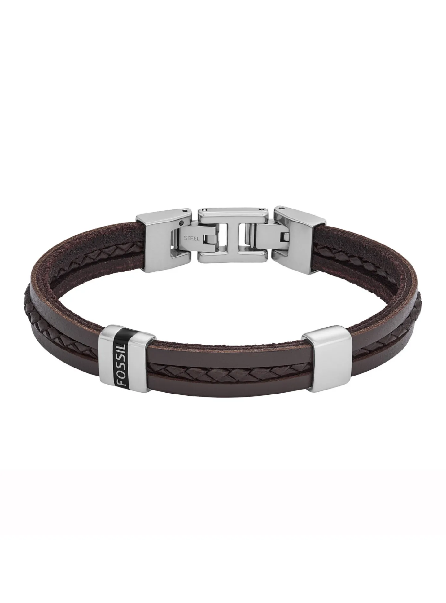 Bracelet homme Fossil cuir brun