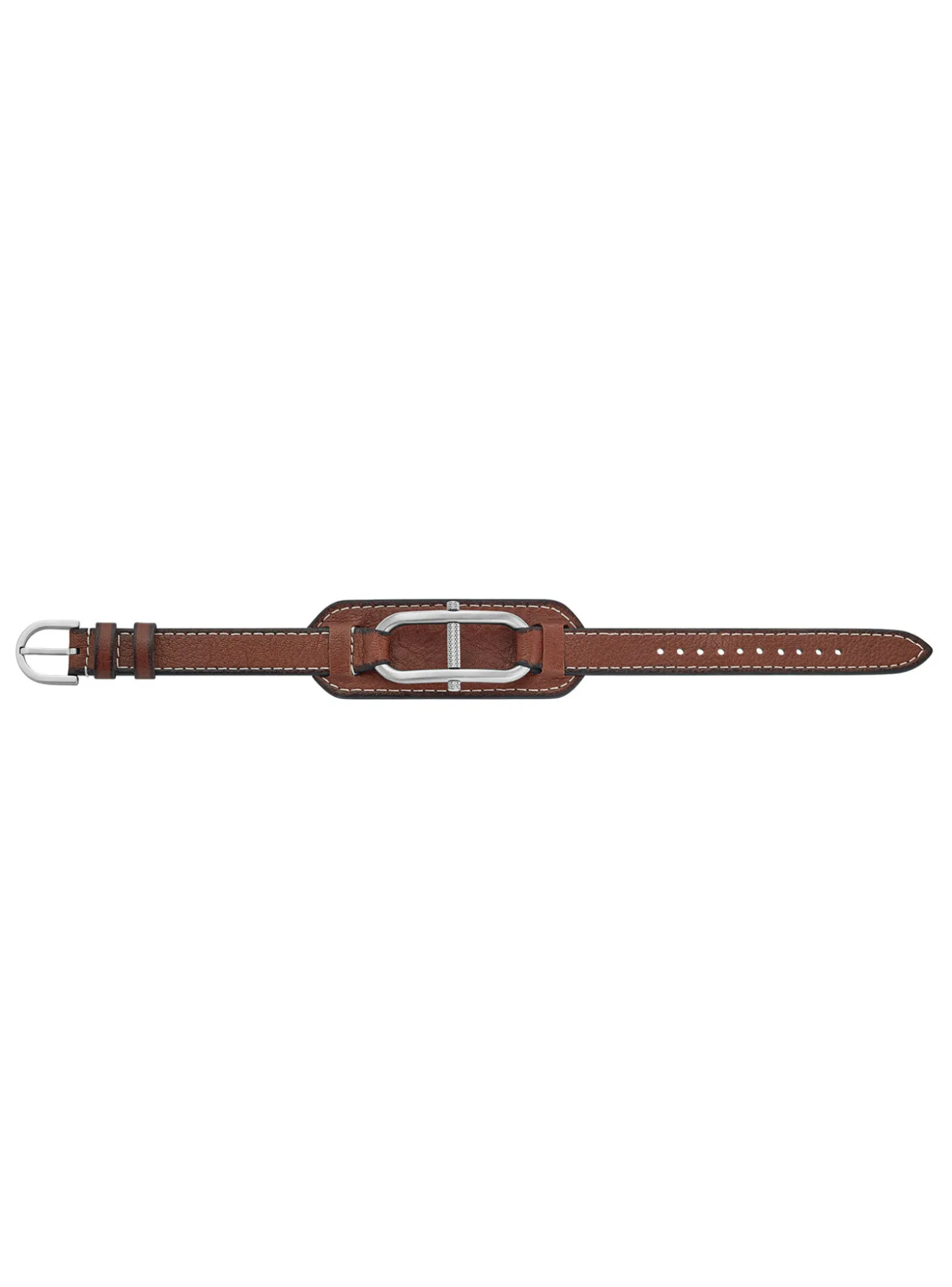 Bracelet homme Fossil Heritage D-Link cuir brun_x005f_x000D_motif ovale avec barette acier