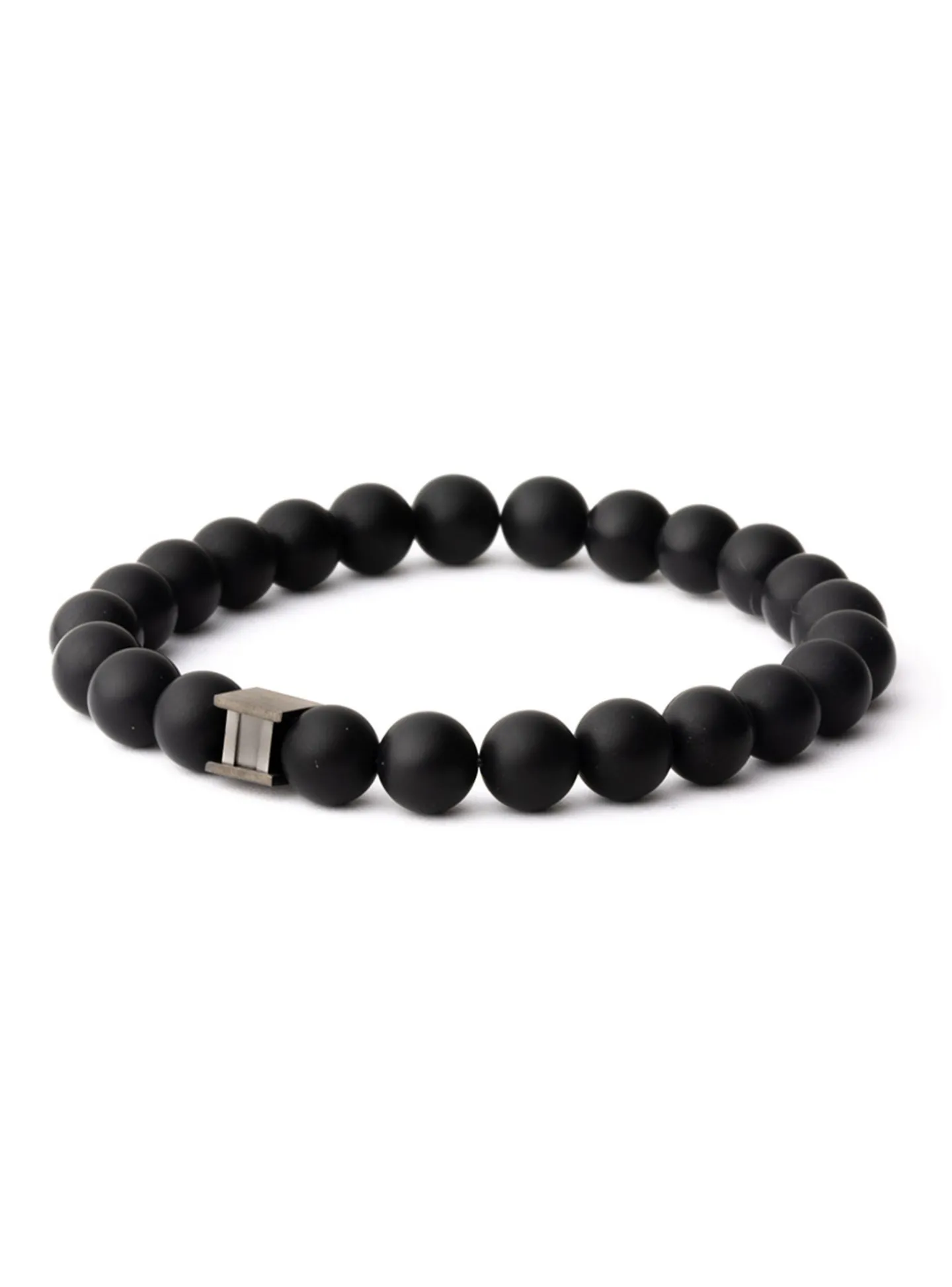 Bracelet homme Gemini agate Black Mat L