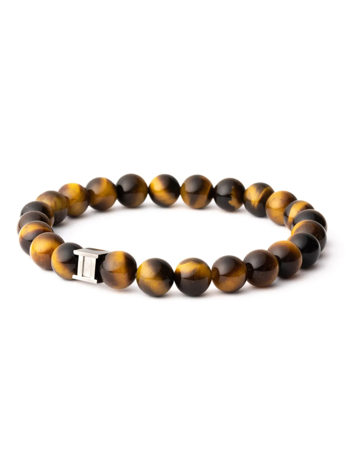 Bracelet homme Gemini perles oeil de tigre 8 mm