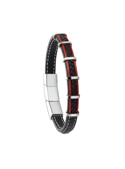 Bracelet homme Jourdan Kessel noir et rouge