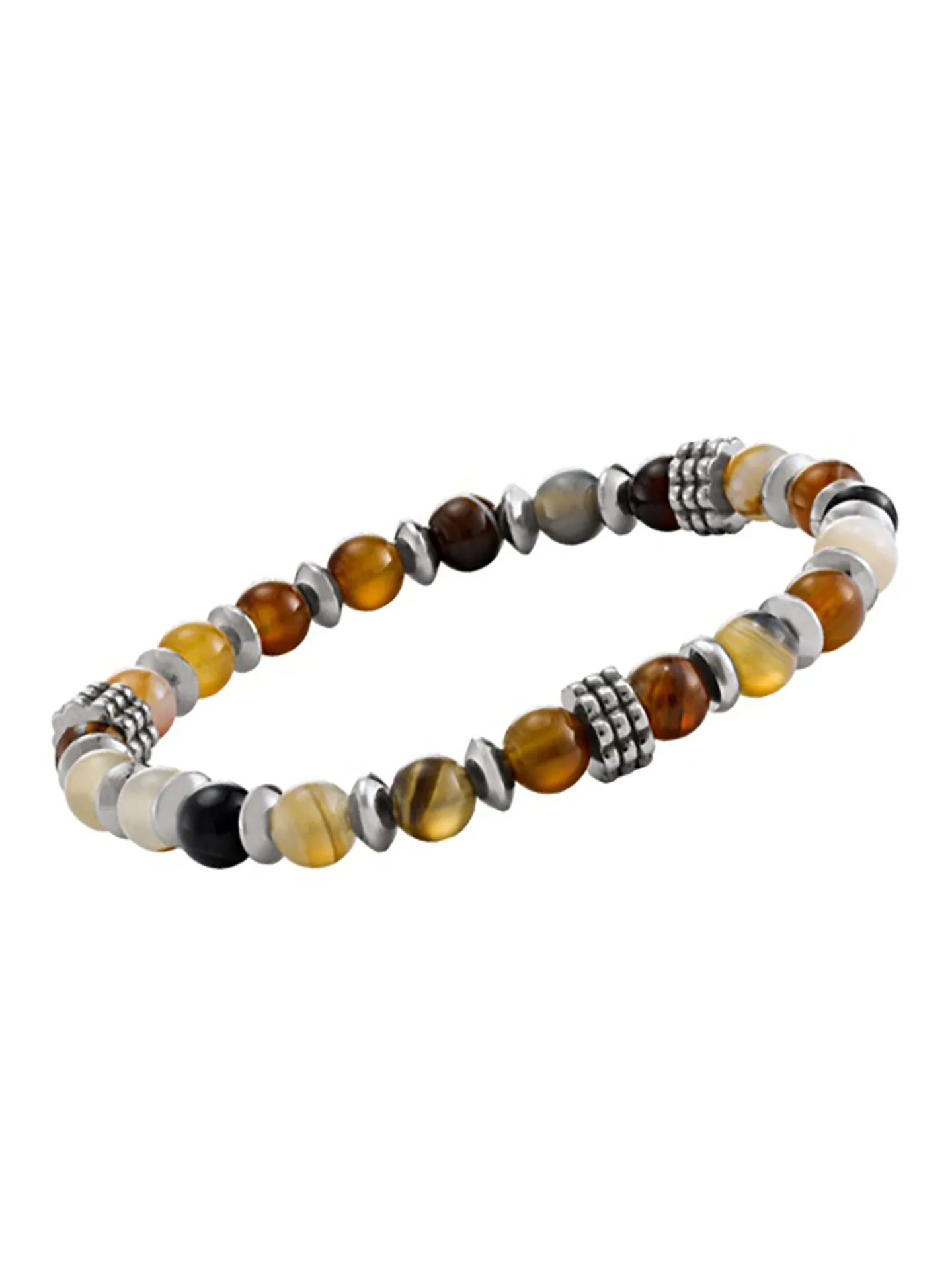 Bracelet homme Jourdan Lewis agate café acier