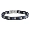 Bracelet homme Jourdan Orion_x005f_x000D_acier et perles bleues