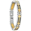 Bracelet homme Jourdan Priam acier blanc et doré