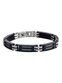 Bracelet homme Jourdan Priam bleu et acier