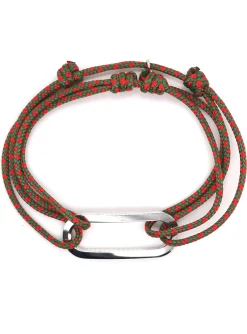 Bracelet homme Olivier Lafond Figaro anneau lisse_x005f_x000D_double lien rouge et vert
