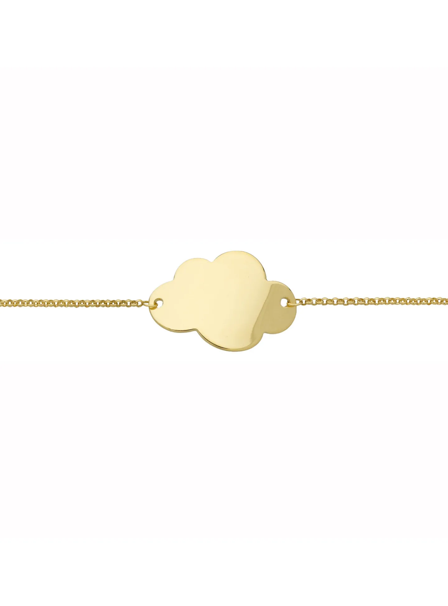 Bracelet identité bébé plaque nuage or 9 carats