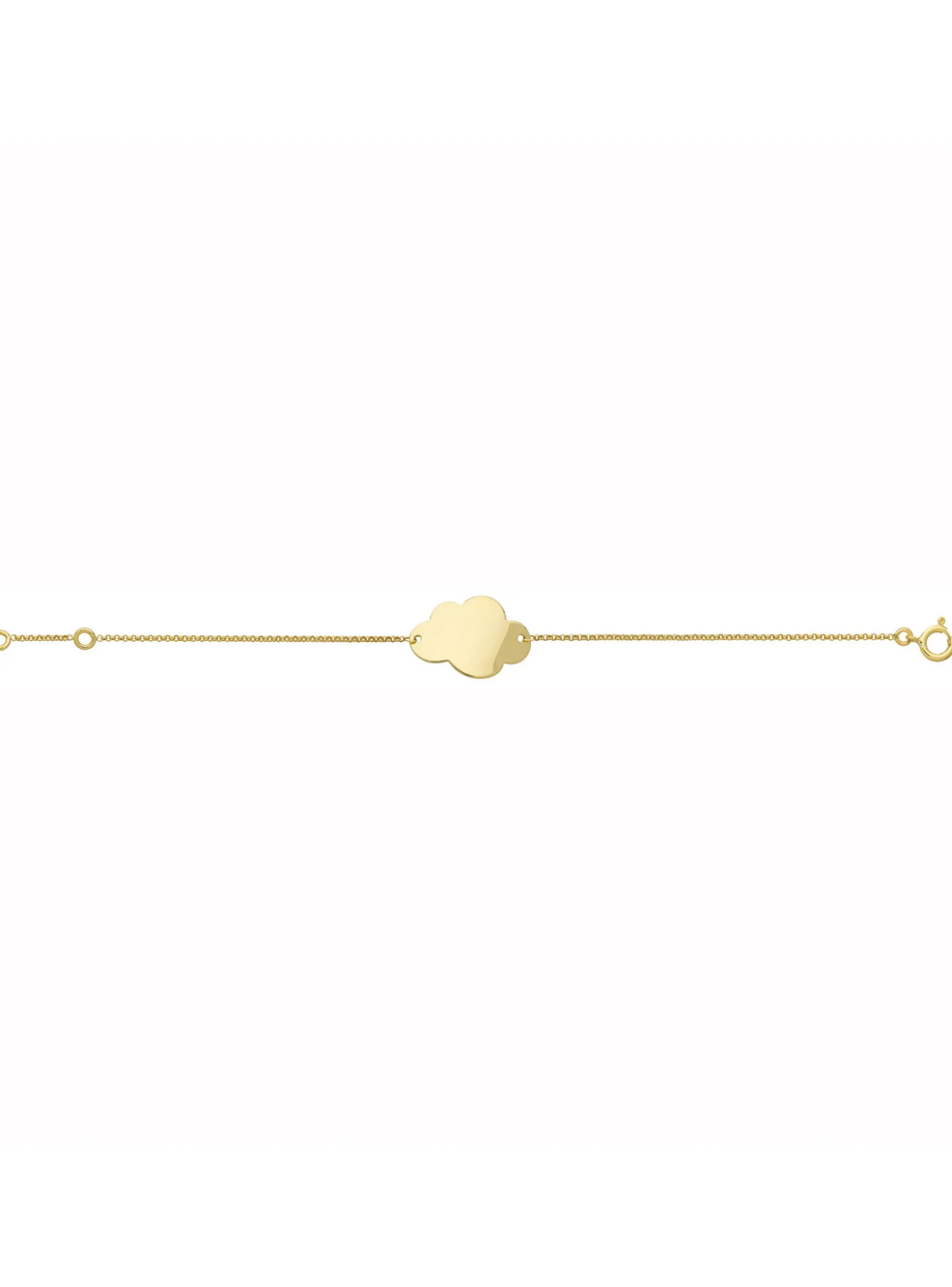 Bracelet identité bébé plaque nuage or 9 carats