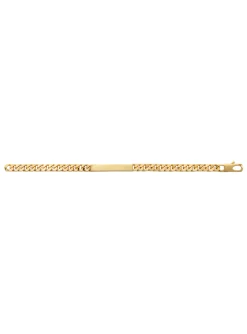 Bracelet identité maille alternée plaqué or