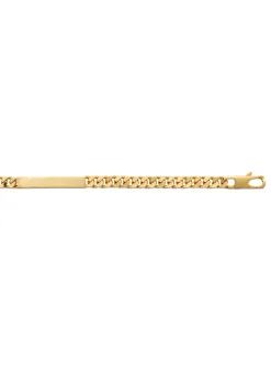 Bracelet identité maille alternée plaqué or