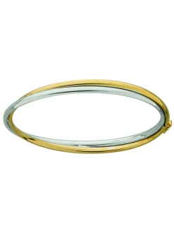 Bracelet jonc Brillaxis bicolore or 9 carats