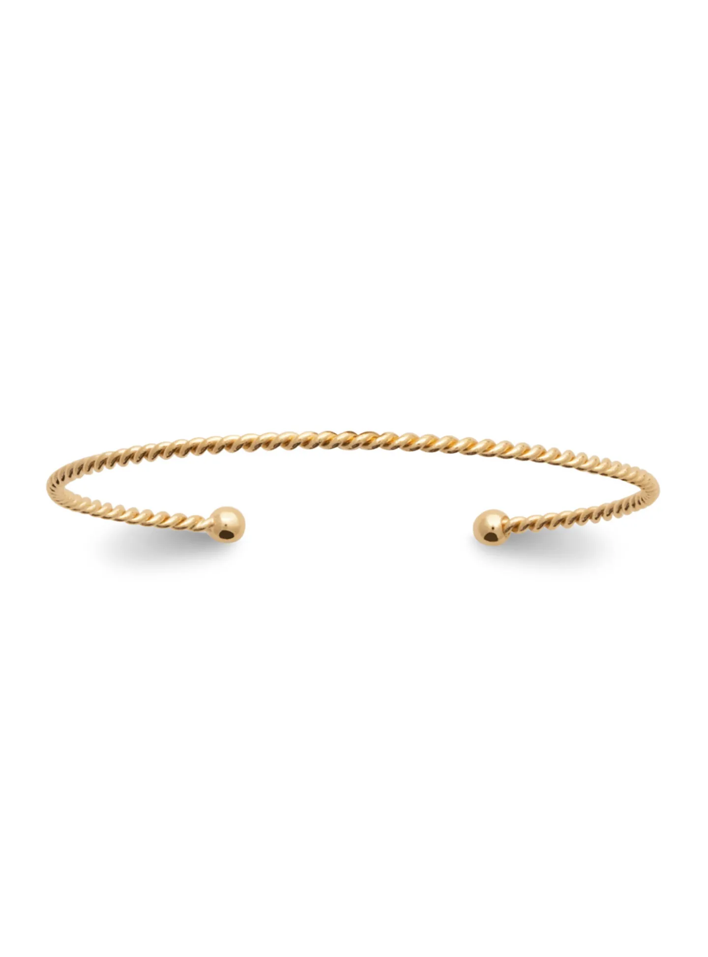 Bracelet jonc Brillaxis ouvert fil torsadé plaqué or_x005f_x000D_56mm