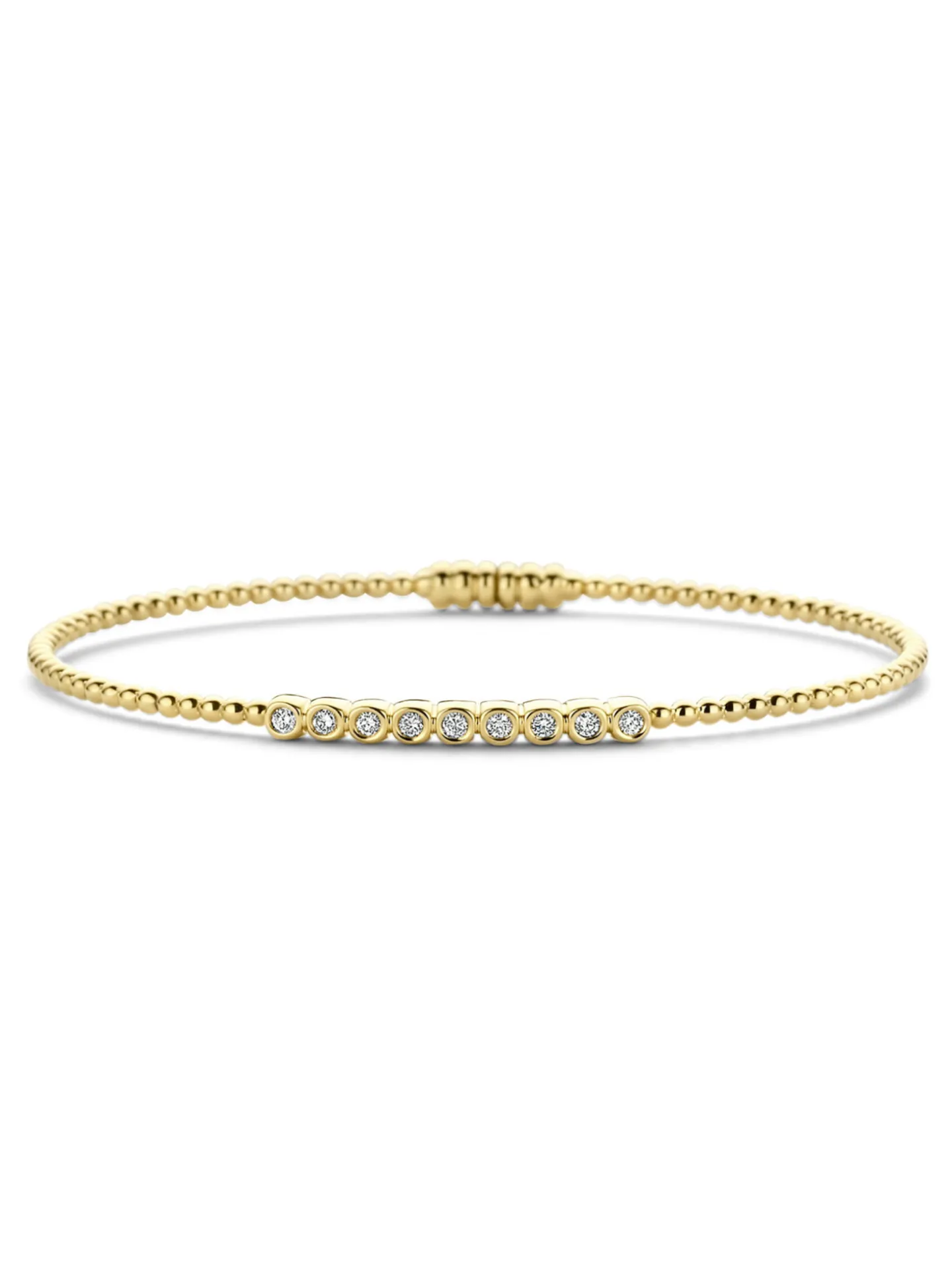 Bracelet jonc Brillaxis perles or jaune diamants