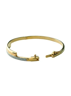 Bracelet jonc Brillaxis plaqué or bicolore