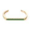 Bracelet jonc Coeur de Lion Cuff Square doré/vert