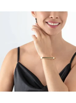 Bracelet jonc Coeur de Lion Cuff Square doré/noir