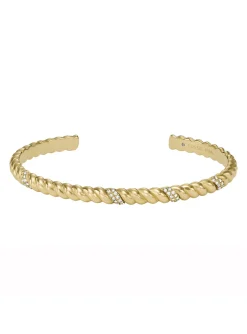 Bracelet jonc Fossil Vintage Twists acier doré
