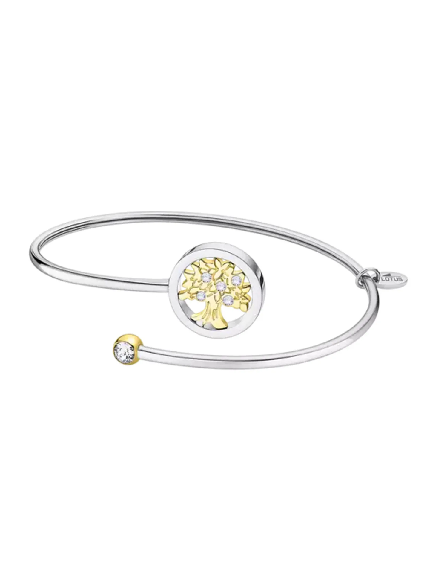 Bracelet jonc Lotus acier bicolore arbre de vie