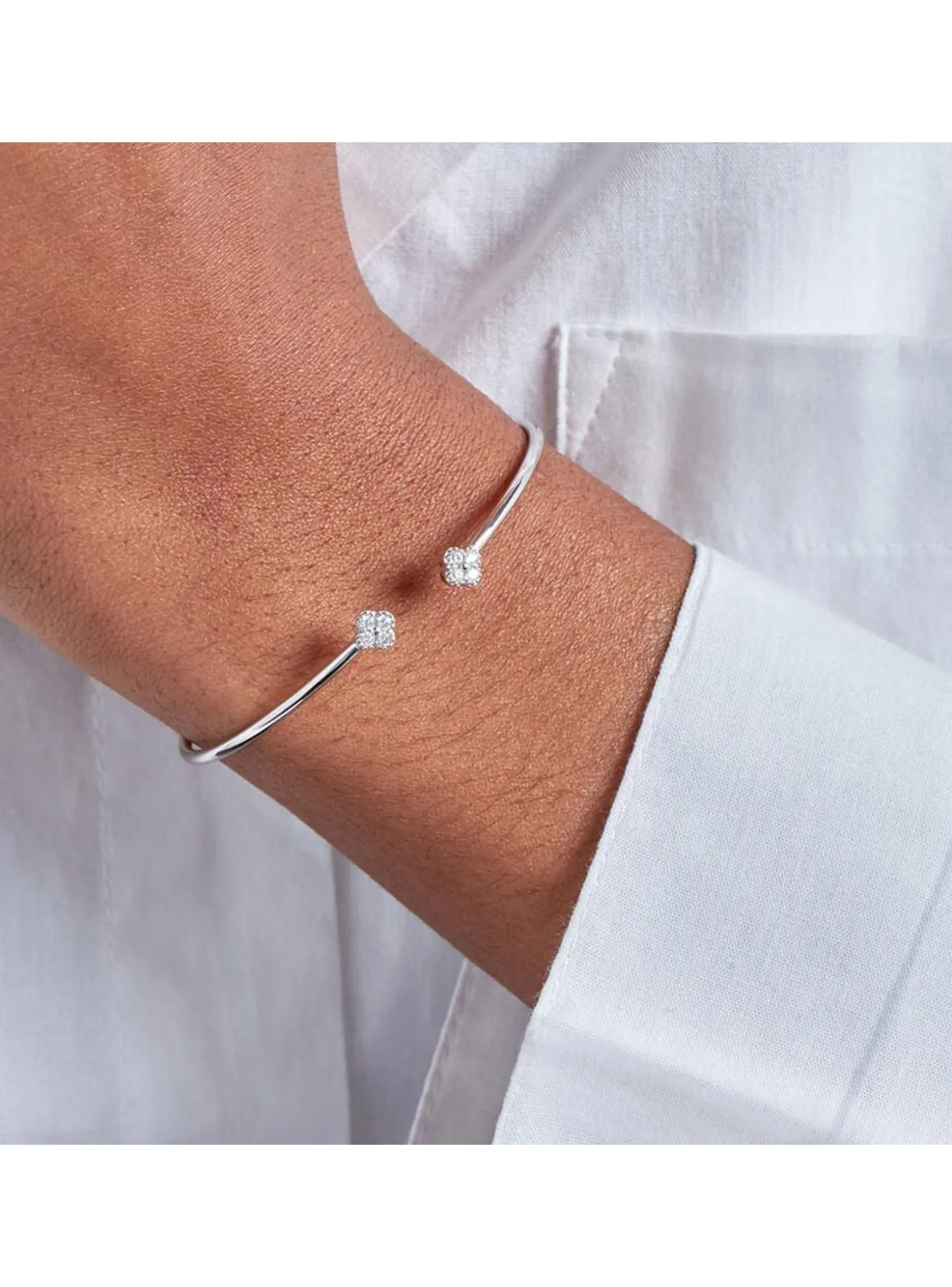 Bracelet jonc ouvert Agatha Beloved argent