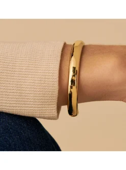 Bracelet jonc ouvert Agatha Leo bombé doré